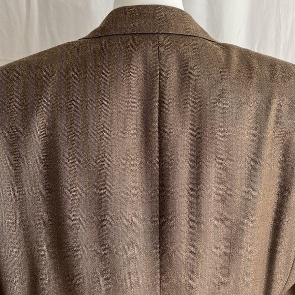 Ralph Lauren 2-Button Blazer Brown Silk Jacket Blazer New 46 Long - Picture 4 of 16